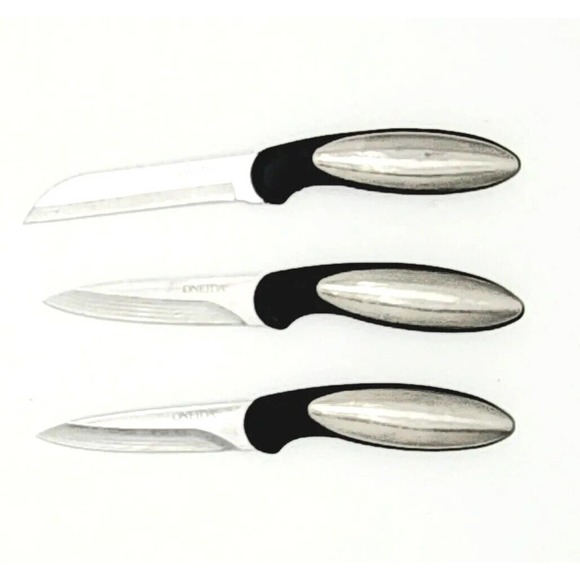 Vtg Oneida Contoura 12 Pc. Cutlery Knife Set High-Carbon Stainless w/Chef's Bag - Picture 4 of 16